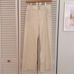 Anthropologie wide leg cream pants